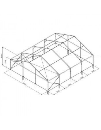 Tente de réception structure Alu 10 x 9 m complète