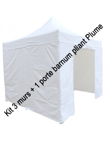 Kit 3 murs + 1 porte pour barnum pliant Plume 3 x 3 m