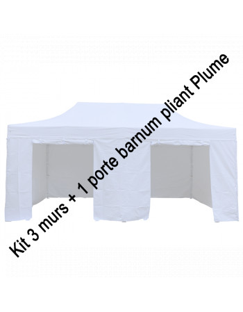 Kit 3 murs + 1 porte pour barnum pliant Plume 3 x 6 m