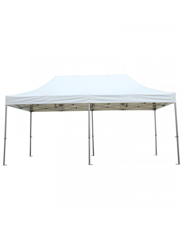 The Living Store Tente de fête avec 4 parois latérales pliable 3x6 m acier  crème 