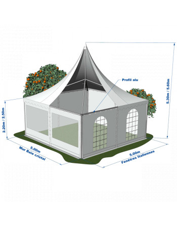 Tente Pagode Alu Garden - 5x5