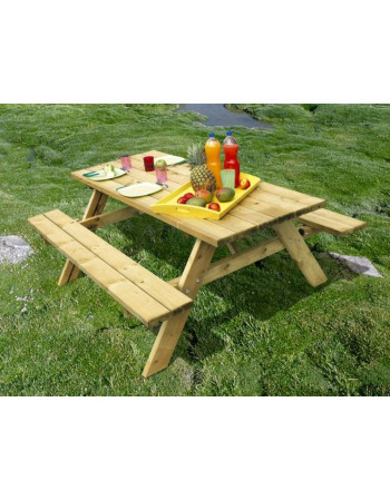 Table pique nique ronde bois BANON pour collectivité ou professionnel